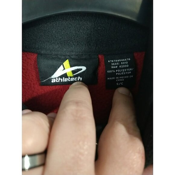 Athletic Red Black Full Zip Long Sleeve Fleece Jacket. Size S - Picture 11 of 13